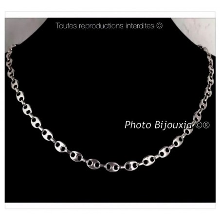 Chaîne Grain de Café 6MM Argent Massif 925/1000 Longueurs au CHOIX BIJOUX MIXTE
