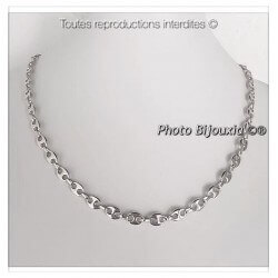 Chaîne Grain de Café 6MM Argent Massif 925/1000 Longueurs au CHOIX BIJOUX MIXTE