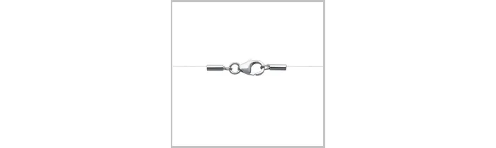 Collier Fil De Nylon Coeur  ZIRCONIUM  Argent Massif 925/000 Bijoux Femme