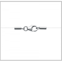 Collier Fil De Nylon Coeur  ZIRCONIUM  Argent Massif 925/000 Bijoux Femme