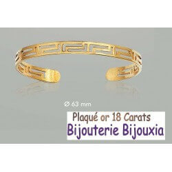 Bracelet Jonc ciselé Plaqué Or 18 Carats 750/1000 Garanti 10 ans Bijoux Femme