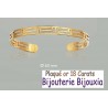 Bracelet Jonc ciselé Plaqué Or 18 Carats 750/1000 Garanti 10 ans Bijoux Femme