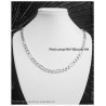 Chaîne Maille Figaro  55 cm Argent Massif 925/1000 Bijoux Homme NEUVE