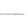 Chaîne Maille Figaro Diamantée 55cm X 4,5MM Argent Massif 925/1000  Bijoux NEUF