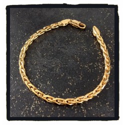 Bracelet 20cm X 3,5MM Maille Palmier En Plaqué Or 18 carats