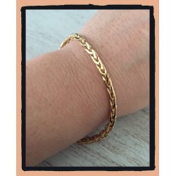 Bracelet 20cm X 3,5MM Maille Palmier En Plaqué Or 18 carats