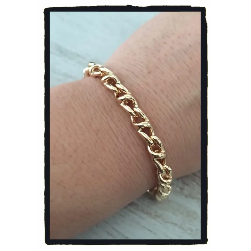 Bracelet Fantaisie Maille Entrelacée Plaqué Or 18 Carats - Neuf Avec étiquettes - Bijou Femme élégant