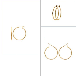 Créoles fines 3 cm Torsadées Plaqué Or 18 CARTAS Bijoux Femme