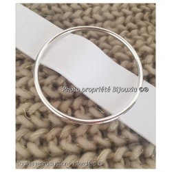Bracelet Diamètre 6,6CM Jonc Plein Argent Massif 925 Rhodié