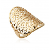 Bague Large Ajourée Arabesques En Plaqué or 18 Carats 750/1000 Bijoux