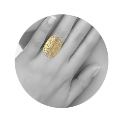 Bague Large Ajourée Arabesques En Plaqué or 18 Carats 750/1000 Bijoux