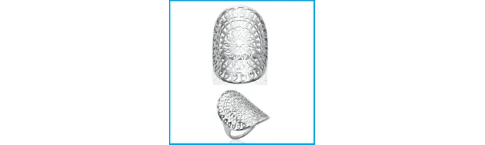 Bague Large Ajourée En Argent Massif 925/1000 Rhodié Tailles 50 à 60