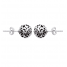 Boucles D'oreilles Puces Boules Ciselées 9MM Argent Massif 925/1000