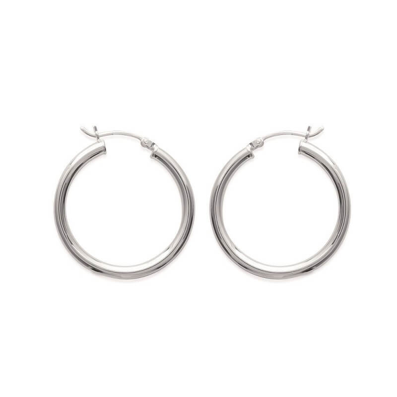 Boucles D'Oreilles Petites Créoles En Argent Fin 925 Et Pendentif Coeur