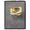 Bague Large Bicolore Rang ZIRCONIUM Plaqué or 18 Carats Tailles 50 à 62
