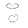Bague Alliance forme Triangle V En Argent Massif 925/1000 Rhodié