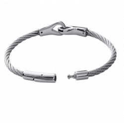Bracelet Jonc HOMME Câble Acier Inoxydable Bijoux NEUF