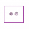 Boucles D'oreilles Cubes Cristal Cz Améthyste 4MM Argent Massif 925/1000