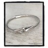 Bracelet Jonc HOMME Câble Acier Inoxydable Bijoux NEUF