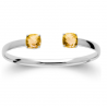 Bracelet Jonc Ouvert Pierre Couleur Citrine Argent Massif 925/1000 Rhodié