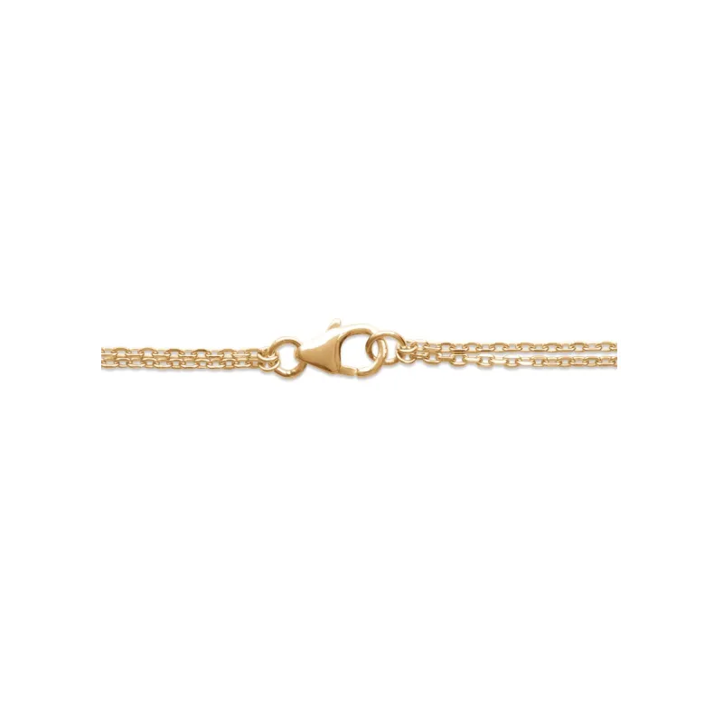 Collier Plaqué Or 18 Carats Avec Double Pendentif Long - Oxydes De Zirconium - Neuf