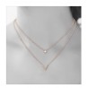 Collier Double Rangs en Plaqué or 18 Carats 750/1000 et oxyde de zirconium