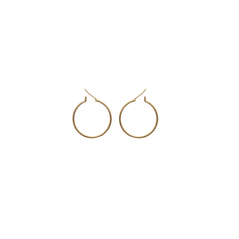 Boucles D'oreilles Créoles Boules 4mm - Plaqué Or 18 Carats (750/000) Bijouxia