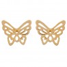 Boucles D'oreilles Ajourées Papillons En Plaqué or 18 CARATS