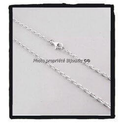 Chaîne 60cm X 2,25mm Maille Forçat Argent Massif 925/000