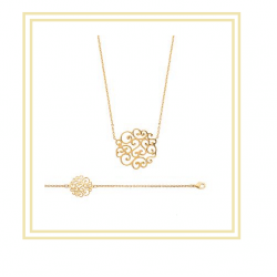 Bracelet ajouré arabesque en Plaqué or 18 Carats Bijoux Femme