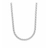 Collier Maille Corde Robuste Argent Massif 925/1000 Rhodié