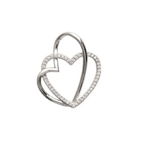 Collier Argent Massif Avec Pendentif Et Zirconiums - Occasion - Bijou Argent