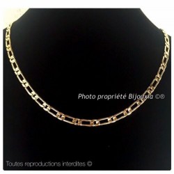 Chaîne Maille Figaro Diamantée 1-1 Plaqué Or 18 carats Garanti  NEUF  Bijoux