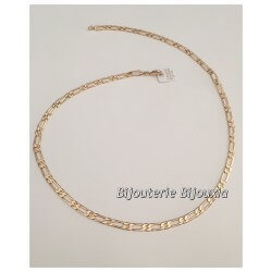 Chaîne Maille Figaro Diamantée 1-1 Plaqué Or 18 carats Garanti  NEUF  Bijoux