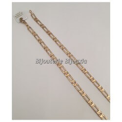 Chaîne Maille Figaro Diamantée 1-1 Plaqué Or 18 carats Garanti  NEUF  Bijoux