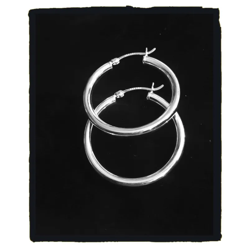 Boucles D'oreilles Créoles Ondulées En Argent Massif 925/1000 — 3,5 Cm, Style Bohème