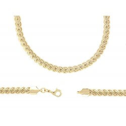 Bracelet Maille Palmier Tressée 20 cm En Plaqué Or 18 carats