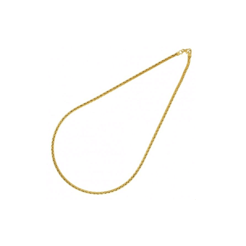 Collier Fin Maille palmier 45cm x 3mm Plaqué Or 18 carats 750/000