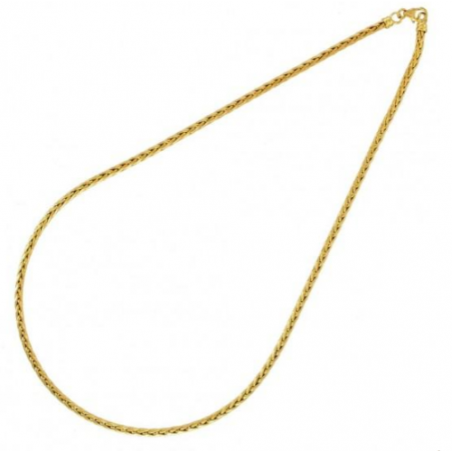 Collier Fin Maille palmier 45cm x 3mm Plaqué Or 18 carats 750/000