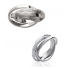 Bague 3 Anneaux Entrelacés Sertie ZIRCONIUM Argent Massif 925 Rhodié