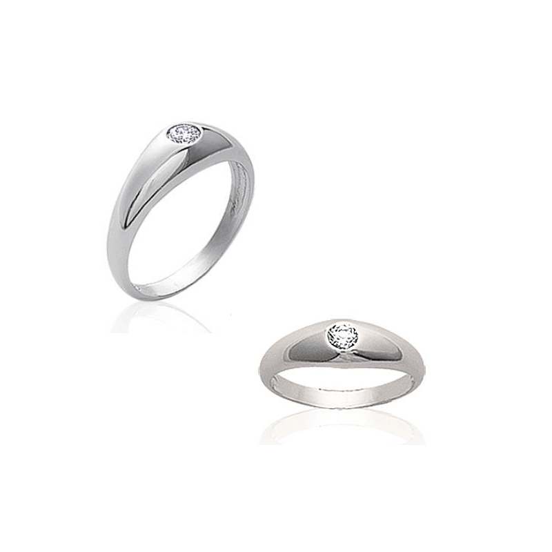 Bague jonc Cristal Zirconium Argent Massif 925/1000 Bijoux Mixte