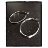 Boucles D'oreilles Créoles Ovales Ouvertes Argent Massif 925/1000 Rhodié