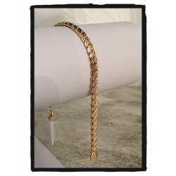 Bracelet Maille Palmier Tressée 20 cm En Plaqué Or 18 carats