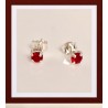 Boucles D'oreilles Puces Oz Rubis 4 MM Argent 925/1000 Bijoux