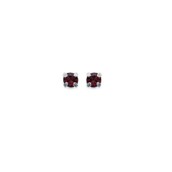 Boucles D'oreilles Puces Oz Rubis 4 MM Argent 925/1000 Bijoux