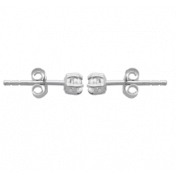 Boucles D'oreilles 7mm Cristal Zirconium Argent Massif Bijou Homme/Femme