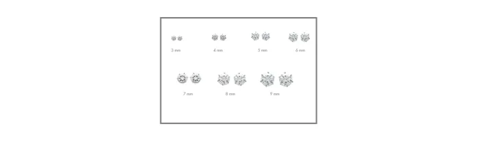 Boucle D'oreilles 9mm Cristal Zirconium Argent Massif Bijou Homme/Femme