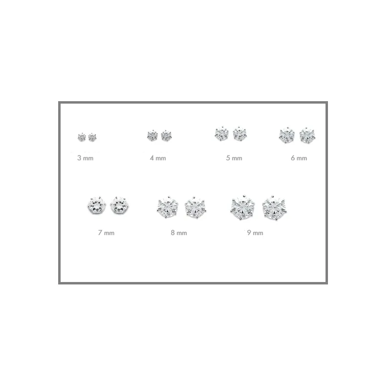 Boucles D'oreilles Puces En Argent Massif 925 - Cristal Bleu (CZ), Garanti Sans Nickel - NEUVES Avec étiquettes
