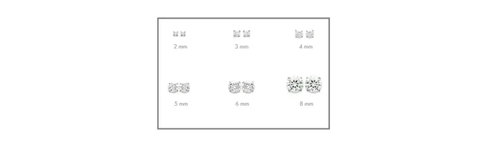 Boucles D'oreilles 3MM Puces Zirconium Argent Massif 925/000 Rhodié