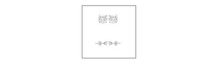 Boucles D'oreilles 6MM Puces Zirconium Argent Massif 925/000 Rhodié
